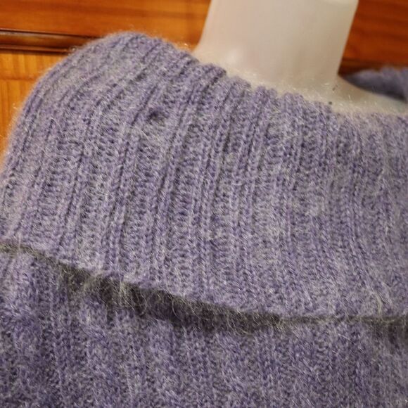 Fantasie Terrens Periwinkle Cowl Neck Cap Sleeve Mohair Sweater LG - Picture 4 of 12